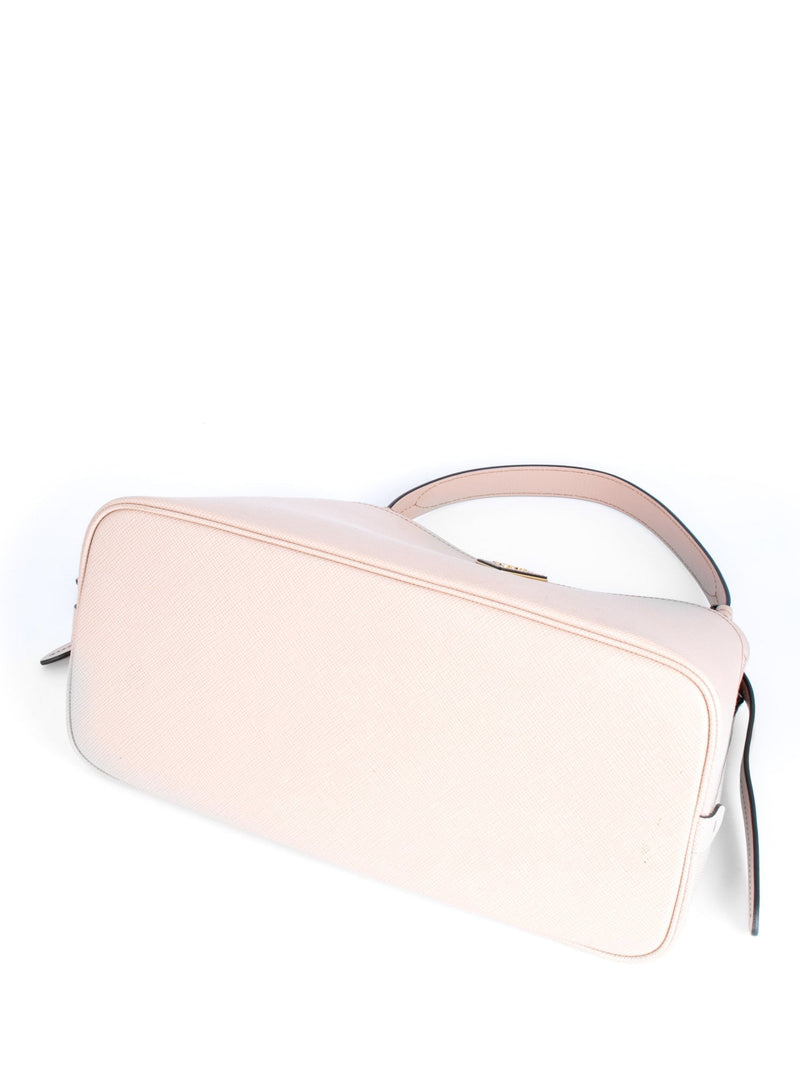 Prada Saffiano Leather Two-Way Top Handle Messenger Bag Blush-designer resale