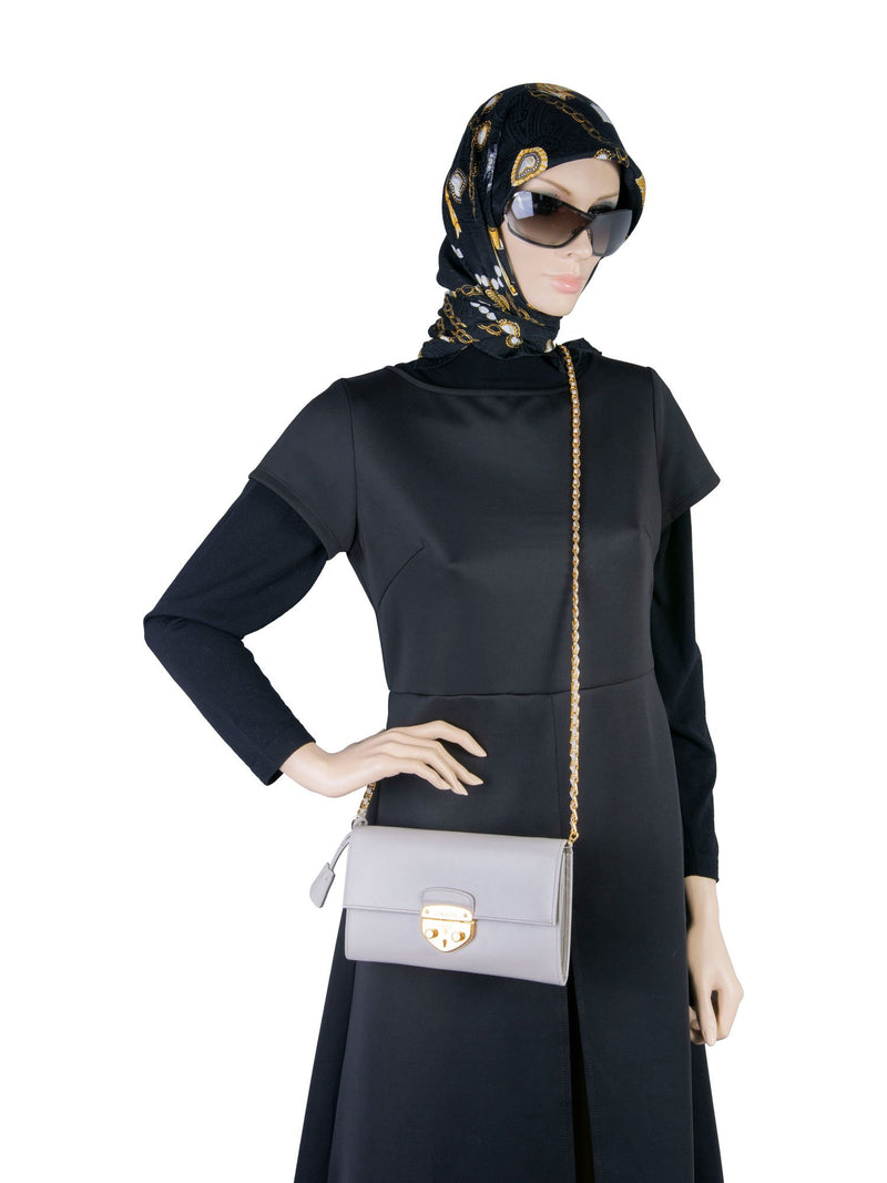 Prada Saffiano Lux Leather Messenger Bag Taupe-designer resale