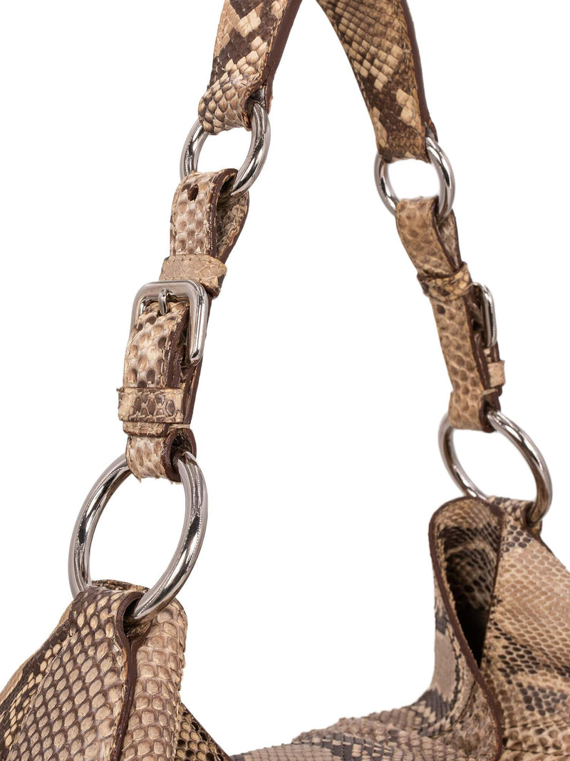 Prada Snakeskin Medium Shoulder Bag Beige-designer resale