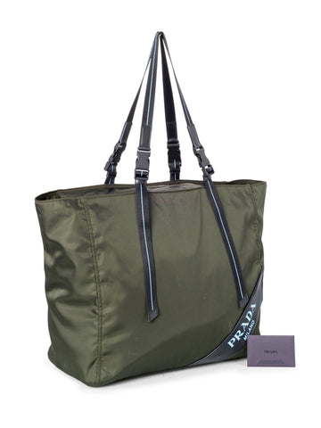 Prada Tessuto Large Shopper Bag Green-designer resale