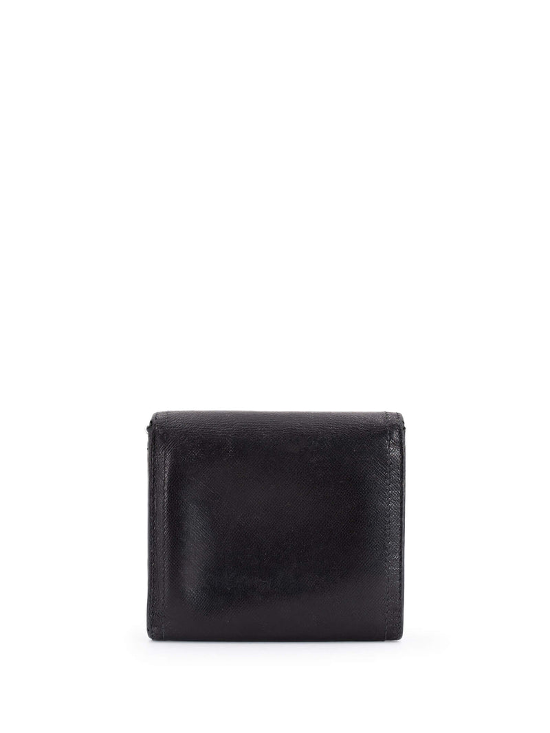Prada Tessuto Leather Tri-Fold Wallet Black-designer resale