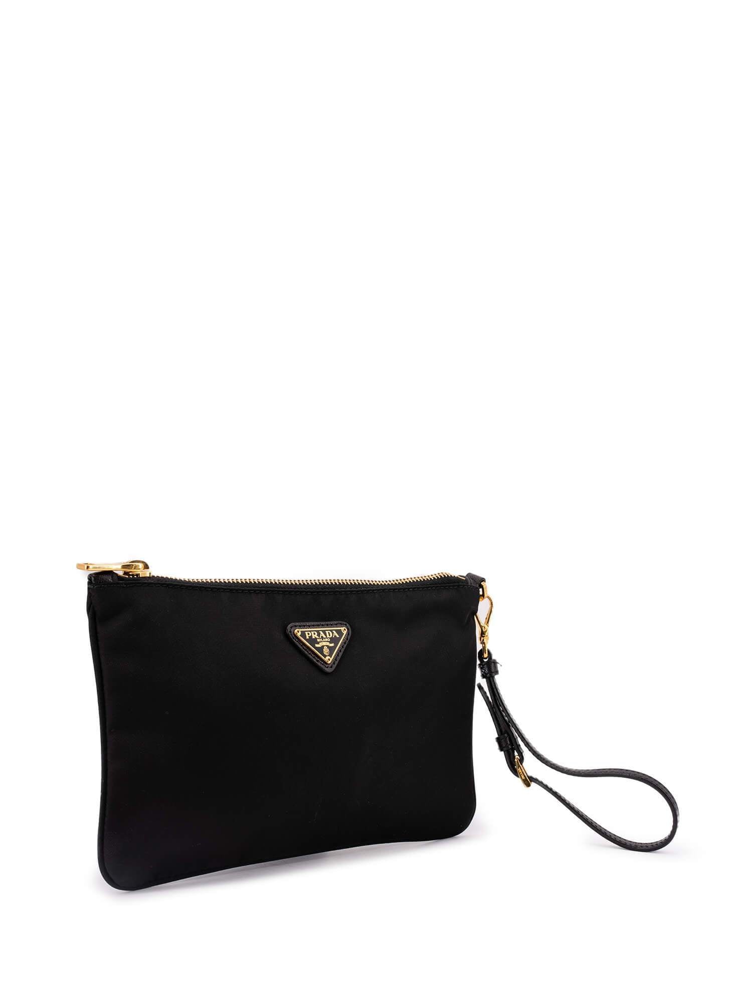 Prada Tessuto Nylon Pochette Bag Black-designer resale