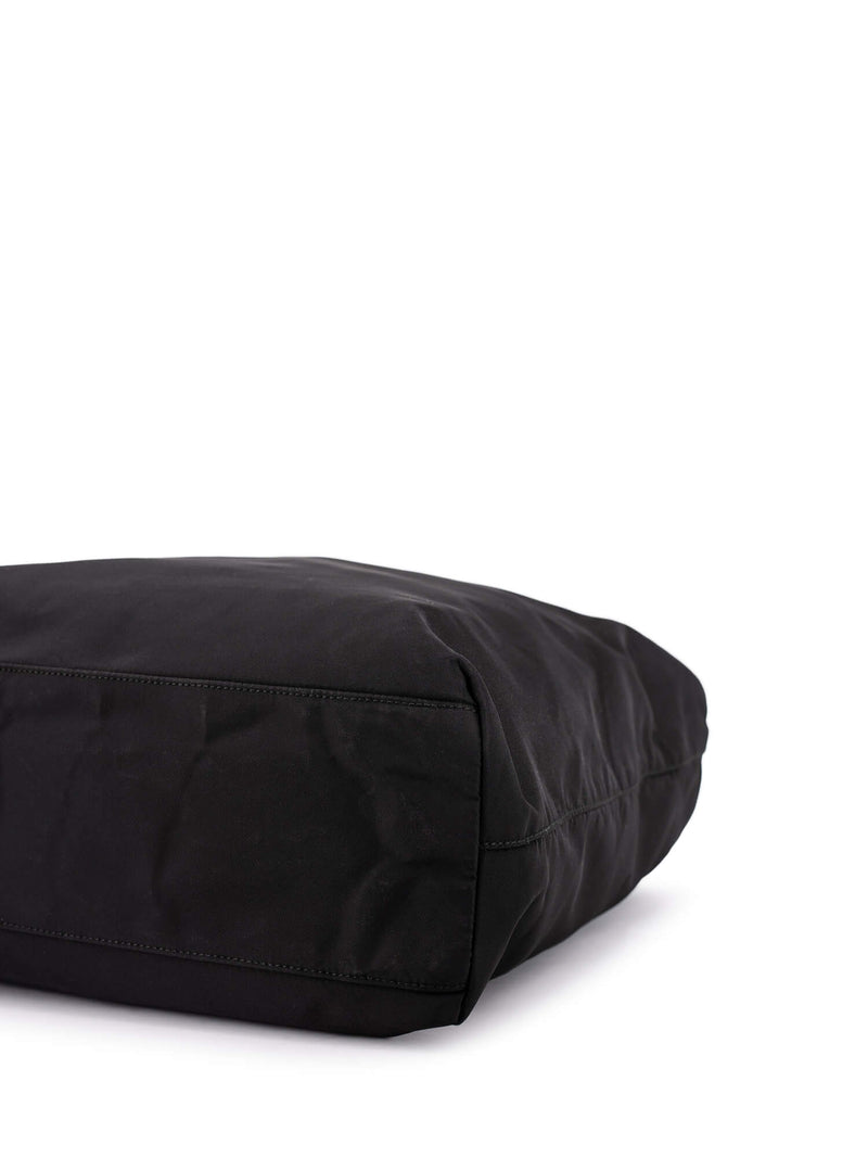 Prada Tessuto Nylon Shoulder Bucket Bag Black-designer resale