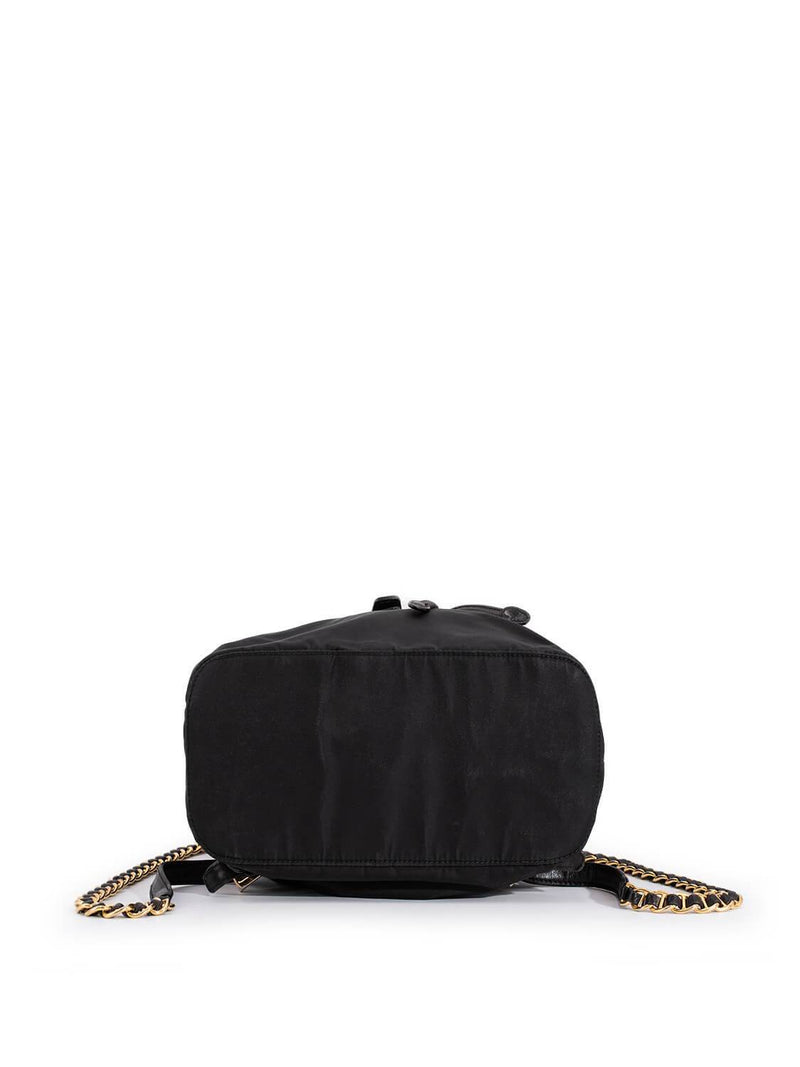 Prada Tessuto Vela Chain Mini Backpack Black-designer resale