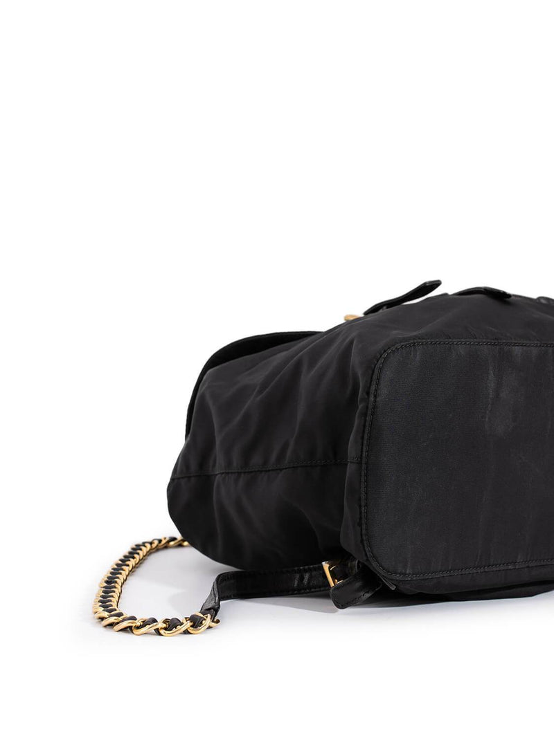 Prada Tessuto Vela Chain Mini Backpack Black