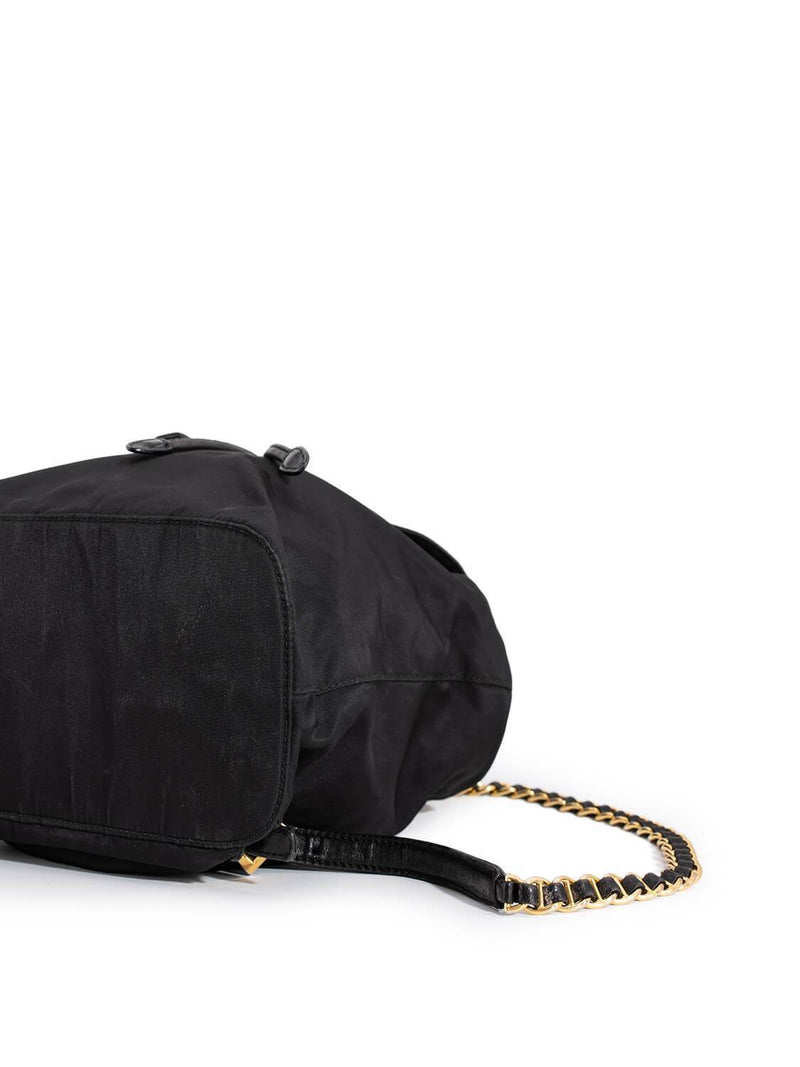 Prada Tessuto Vela Chain Mini Backpack Black