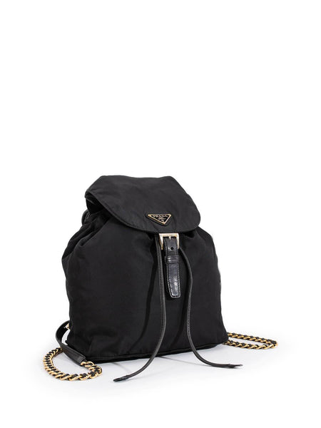 Prada Tessuto Vela Chain Mini Backpack Black