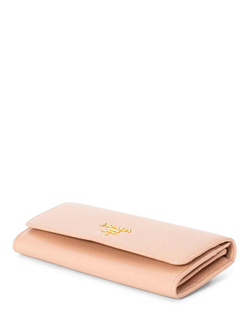 Prada Vitello Leather Continental Flap Wallet Nude-designer resale