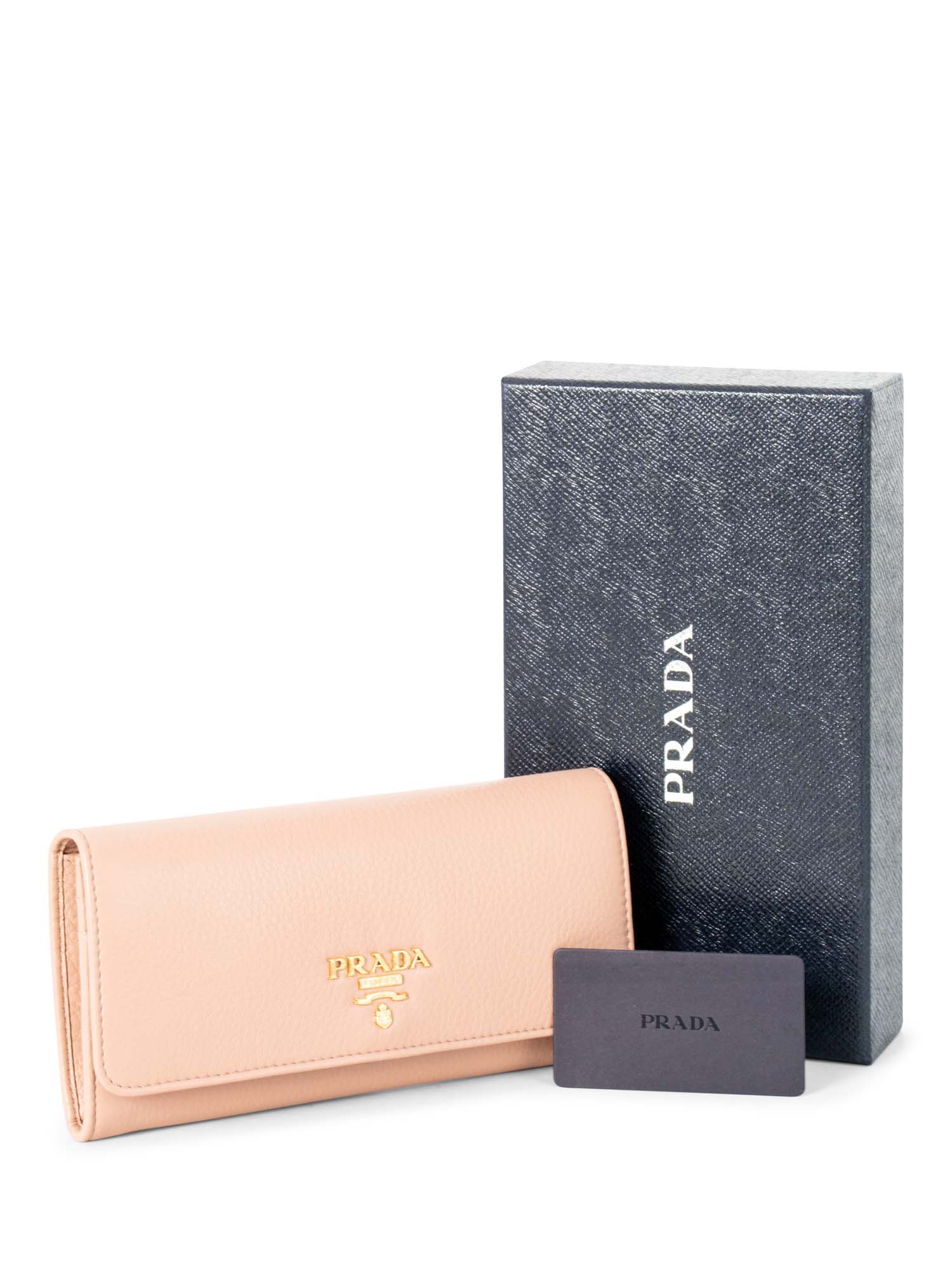 Prada Vitello Leather Continental Flap Wallet Nude-designer resale