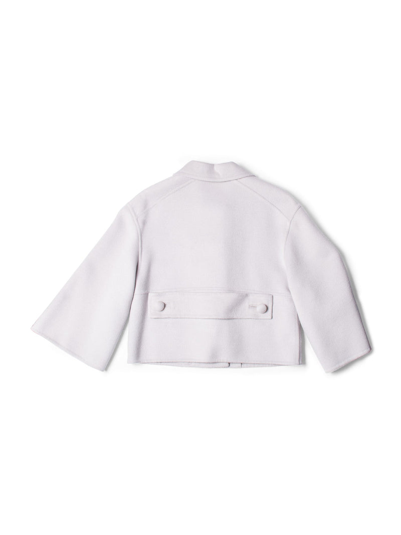 Prada Wool Short Coat Pastel Grey-designer resale