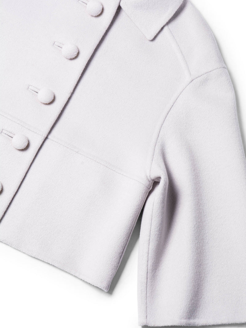 Prada Wool Short Coat Pastel Grey-designer resale