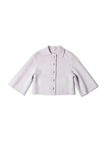 Prada Wool Short Coat Pastel Grey-designer resale