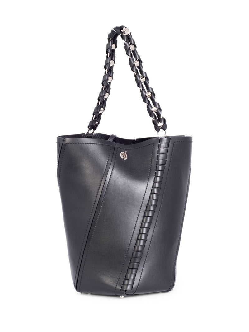 Proenza Schouler Leather Hex Large Bucket Bag with Pouch Black-designer resale