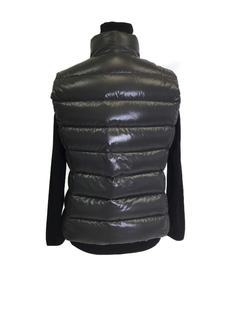 Quilted Down Puffer Vest Grey-designer resale