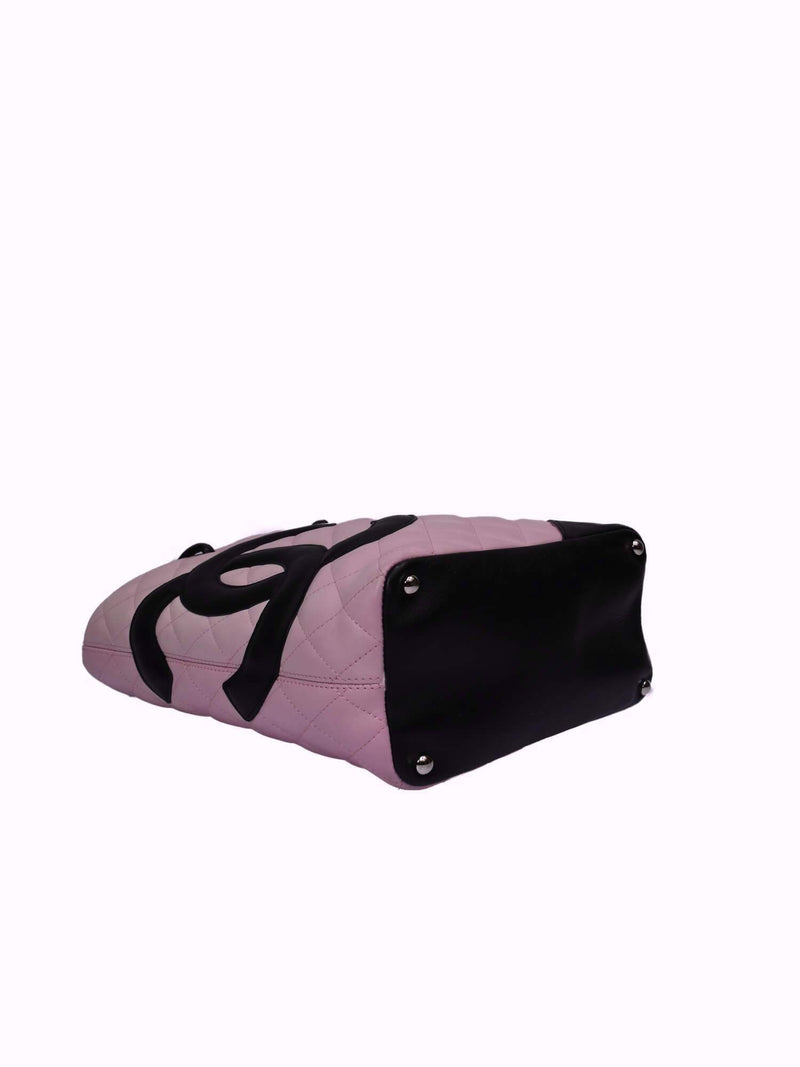 Quilted Leather Cambon Tote Pink-designer resale