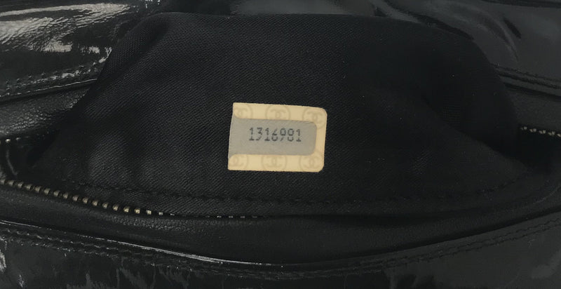 Quilted Patent Leather CC Camera Bag Tassel Black-designer resale
