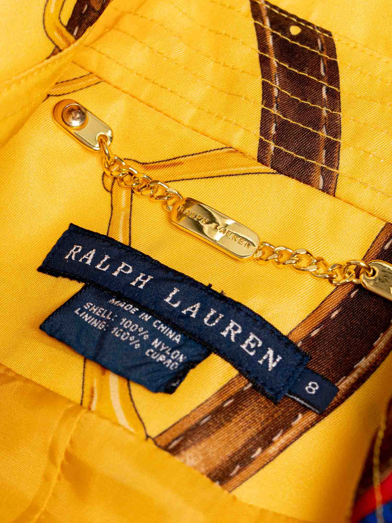 Ralph Lauren Equestrian Belted Waterproof Trench Coat Yellow-designer resale