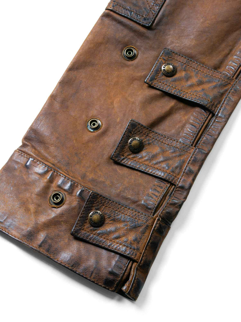 Ralph Lauren Leather Cargo Pants Brown-designer resale