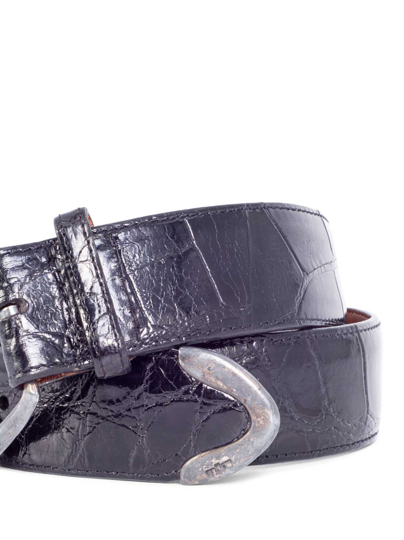 Ralph Lauren Purple Label Vintage Crocodile Embossed Leather
