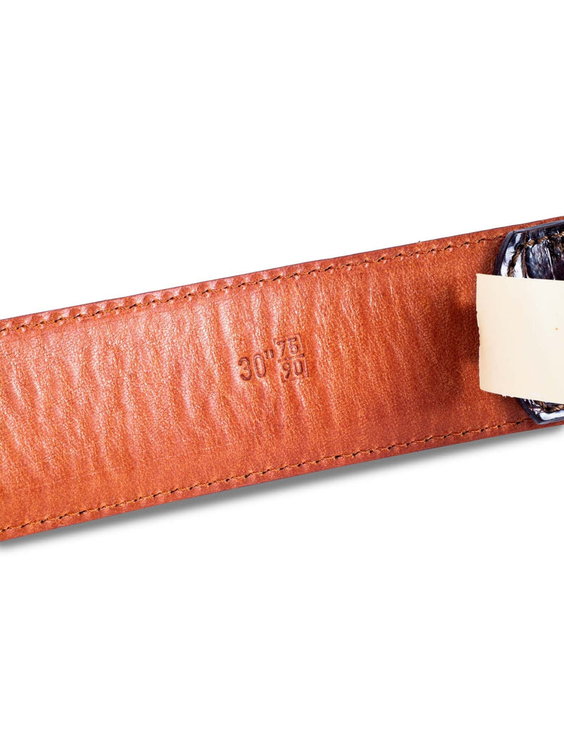 Ralph Lauren Shiny Alligator Belt Brown-designer resale