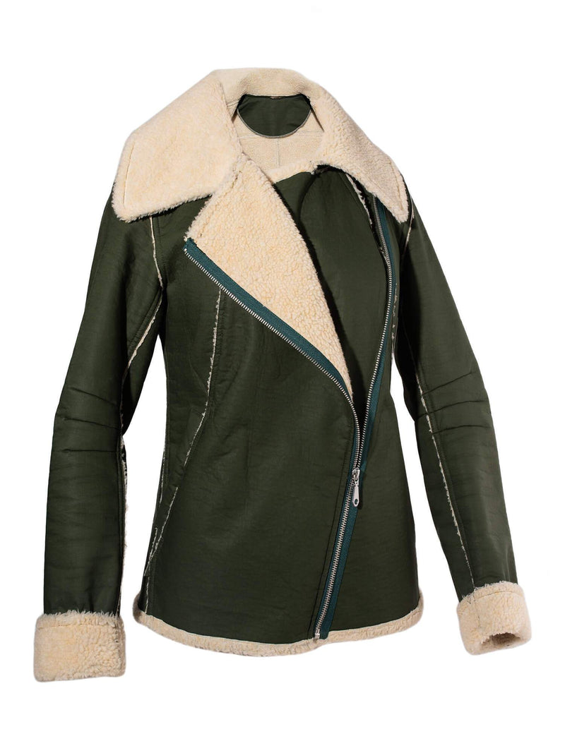 Rebecca Minkoff Sherpa Quinn Jacket Green-designer resale