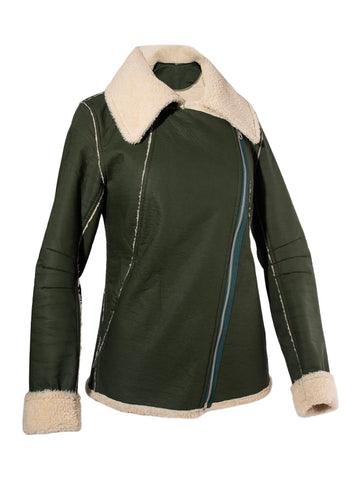 Rebecca Minkoff Sherpa Quinn Jacket Green-designer resale