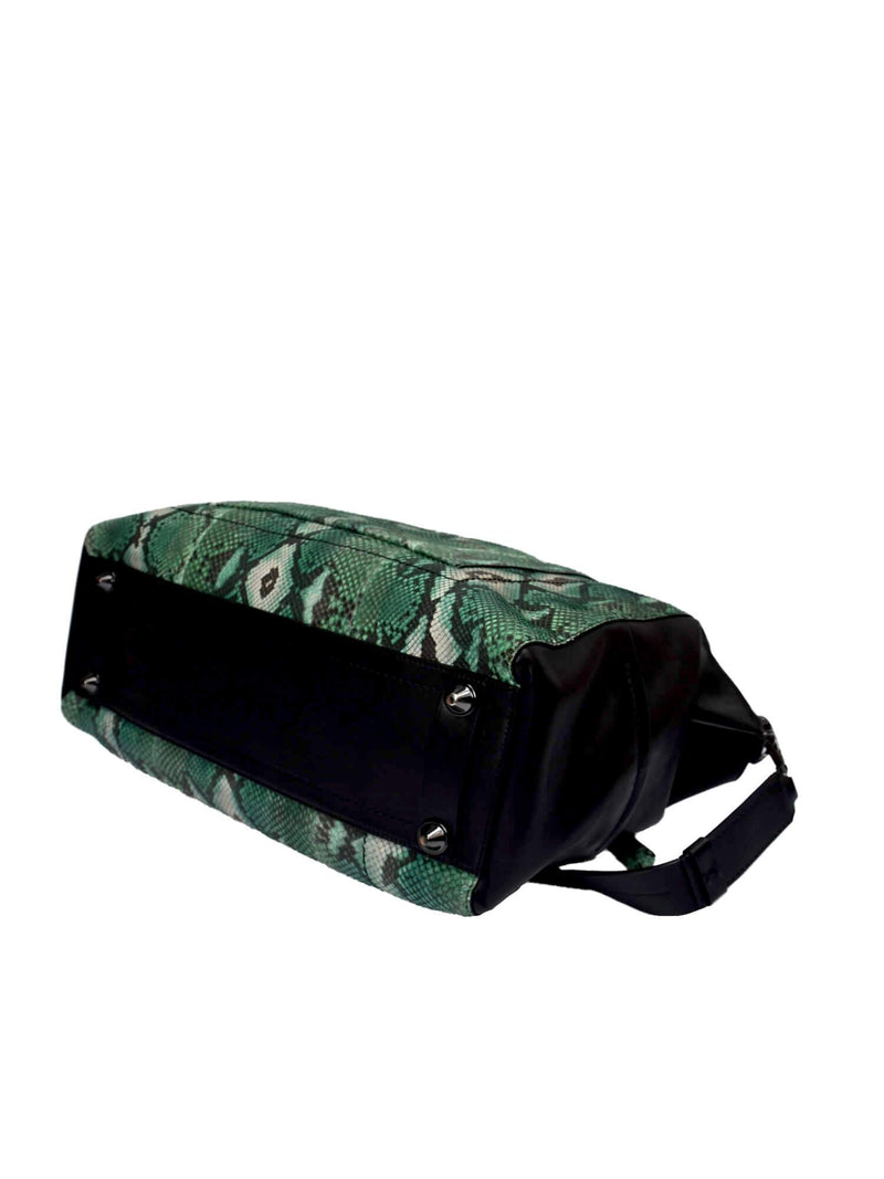 Reed Krakoff Snakeskin Large Duffle Bag Green-designer resale