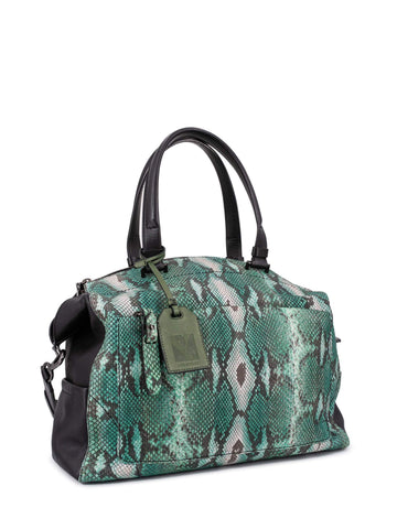 Reed Krakoff Snakeskin Large Duffle Bag Green-designer resale