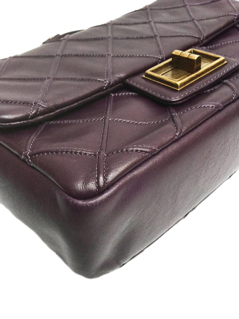 Reissue Mini Flap Bag in Purple Leather Gold Hardware-designer resale