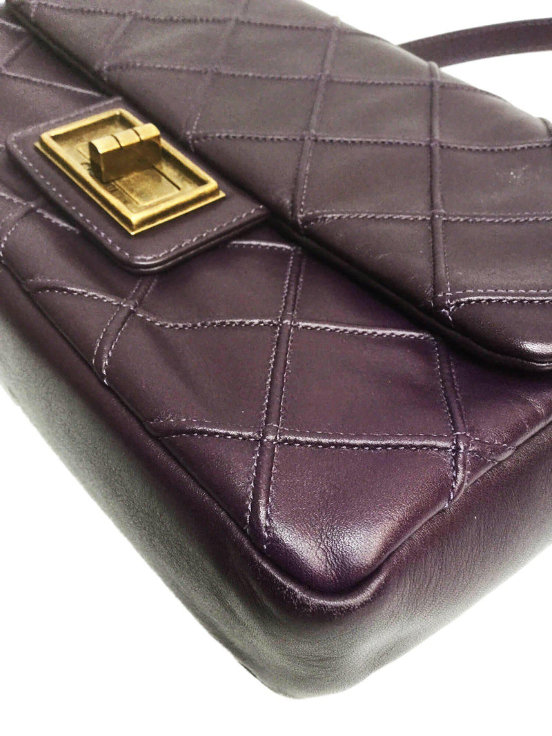 Reissue Mini Flap Bag in Purple Leather Gold Hardware-designer resale
