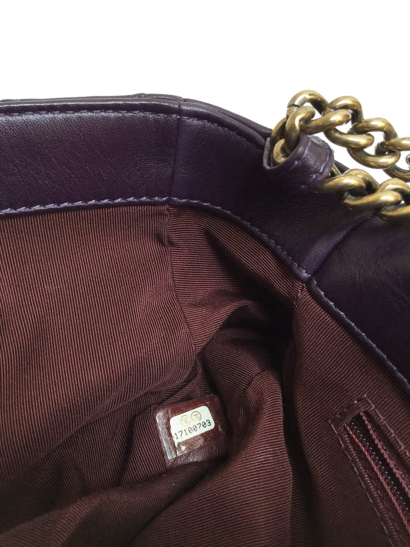 Reissue Mini Flap Bag in Purple Leather Gold Hardware-designer resale