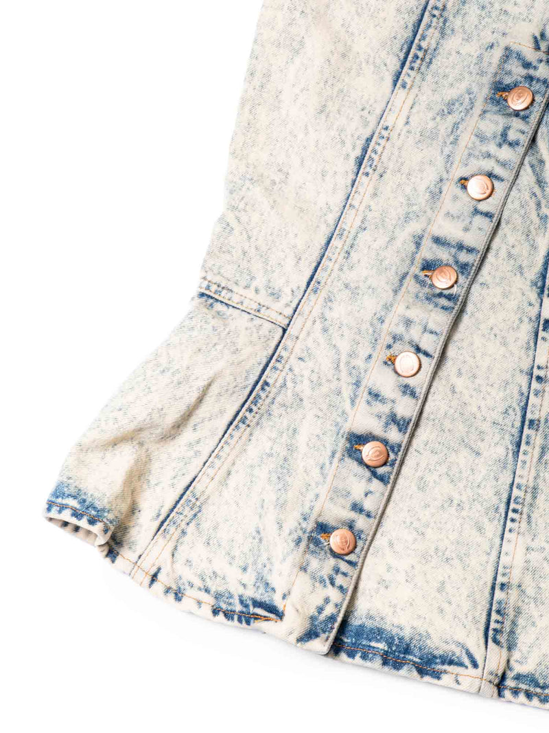 Roberto Cavalli Washed Denim Midi Skirt Blue-designer resale
