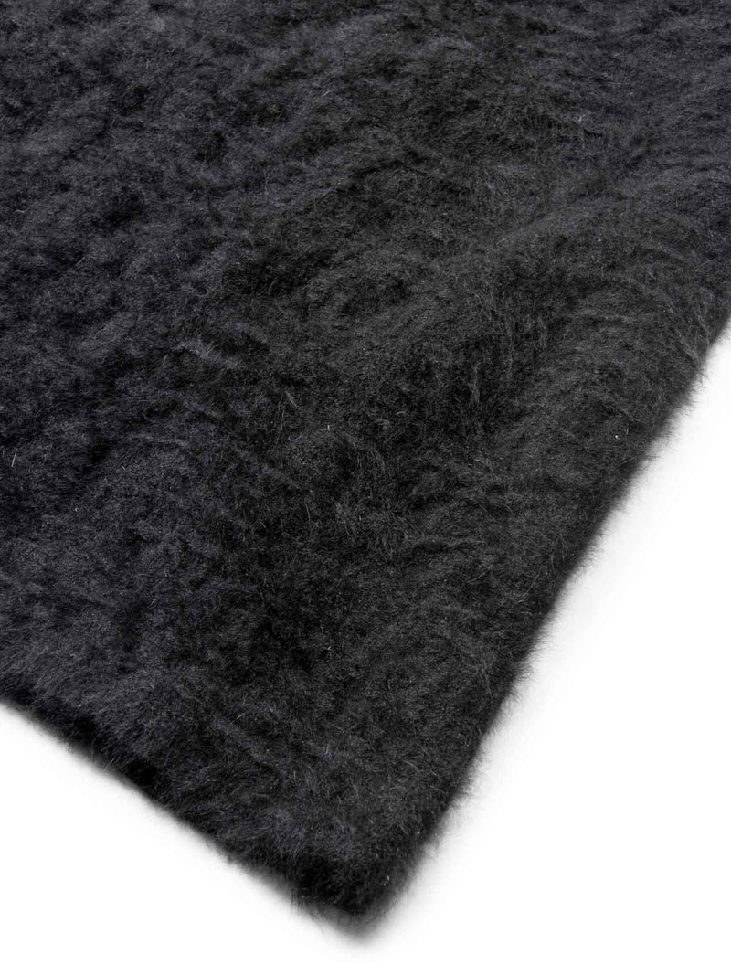 Rochas Angora Knitted Fitted Open Back Long Dress Black-designer resale