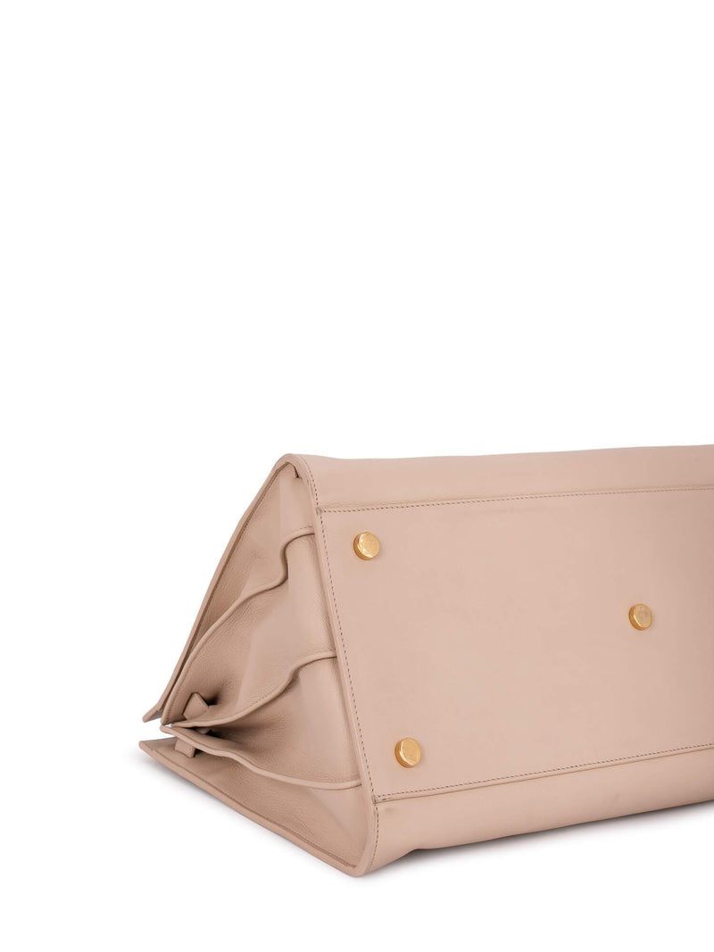 Saint Laurent Calfskin Large Sac De Jour Shopper Bag Beige-designer resale
