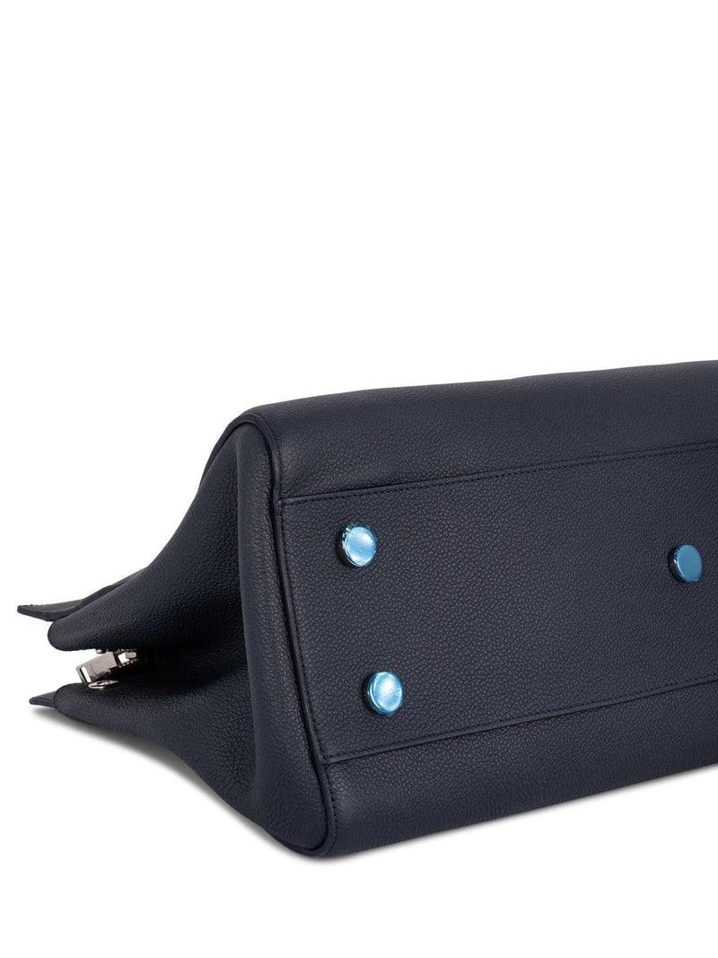 Saint Laurent Leather Medium Rive Gauche Bag Blue-designer resale