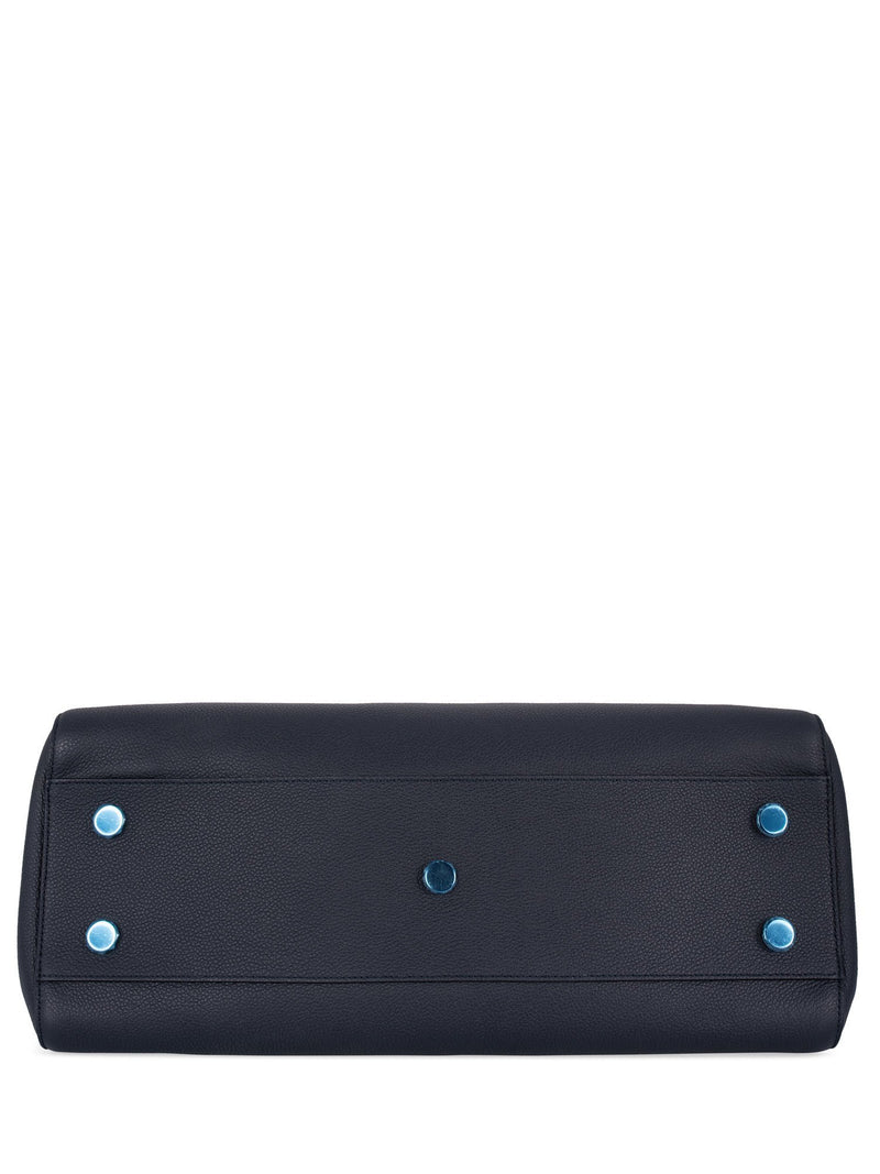 Saint Laurent Leather Medium Rive Gauche Bag Blue-designer resale