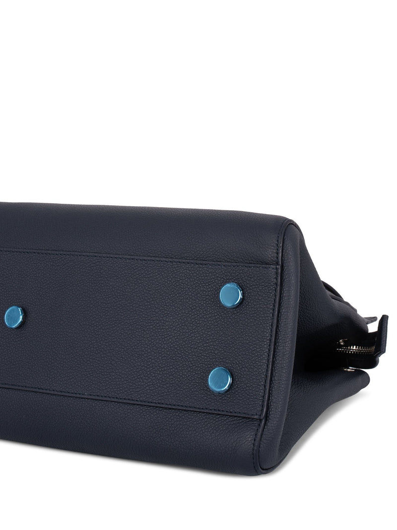 Saint Laurent Leather Medium Rive Gauche Bag Blue-designer resale