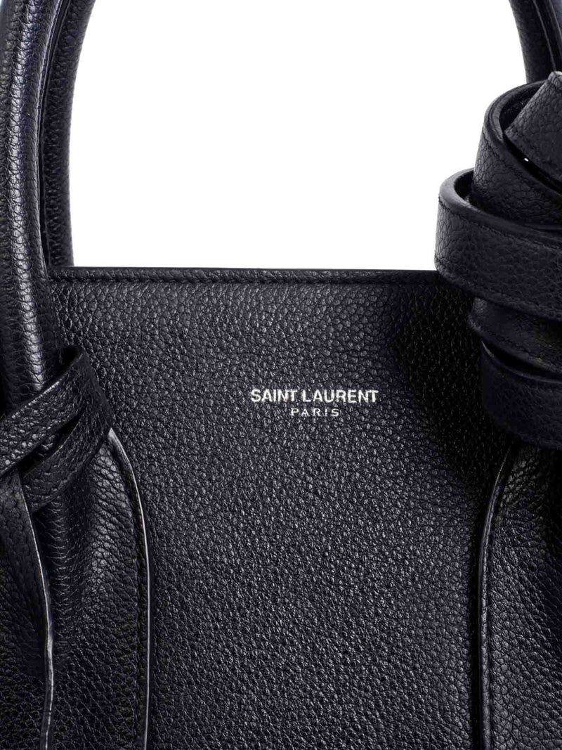 Saint Laurent Pebble Leather Medium Sac De Jour Shopper Bag Black