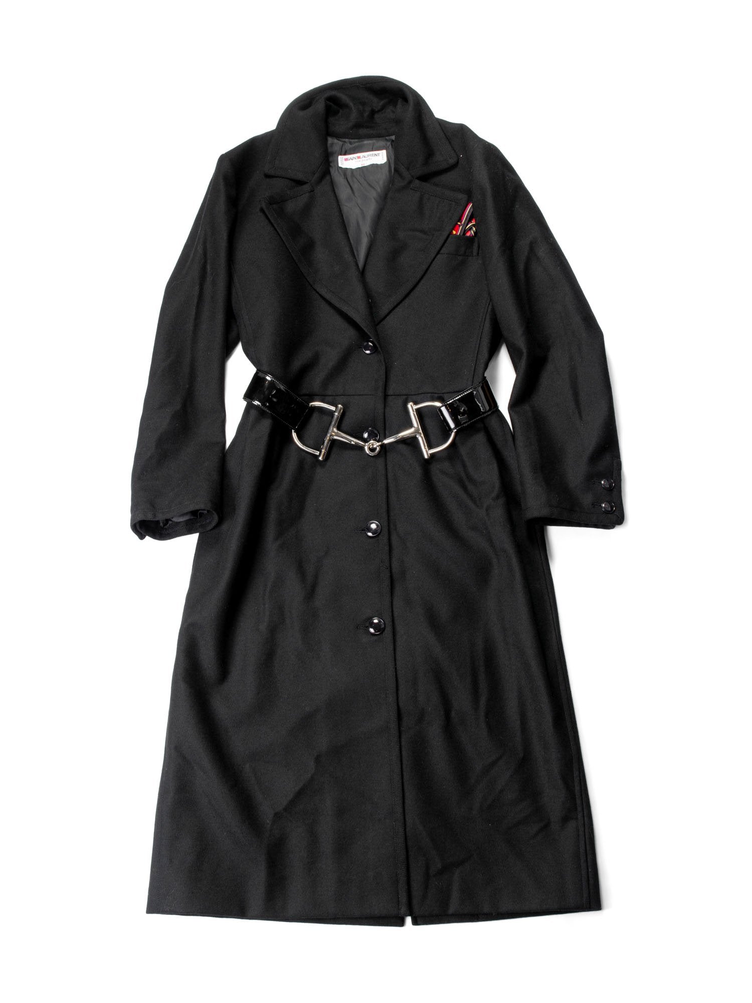 Saint Laurent Vintage Coat Black-designer resale