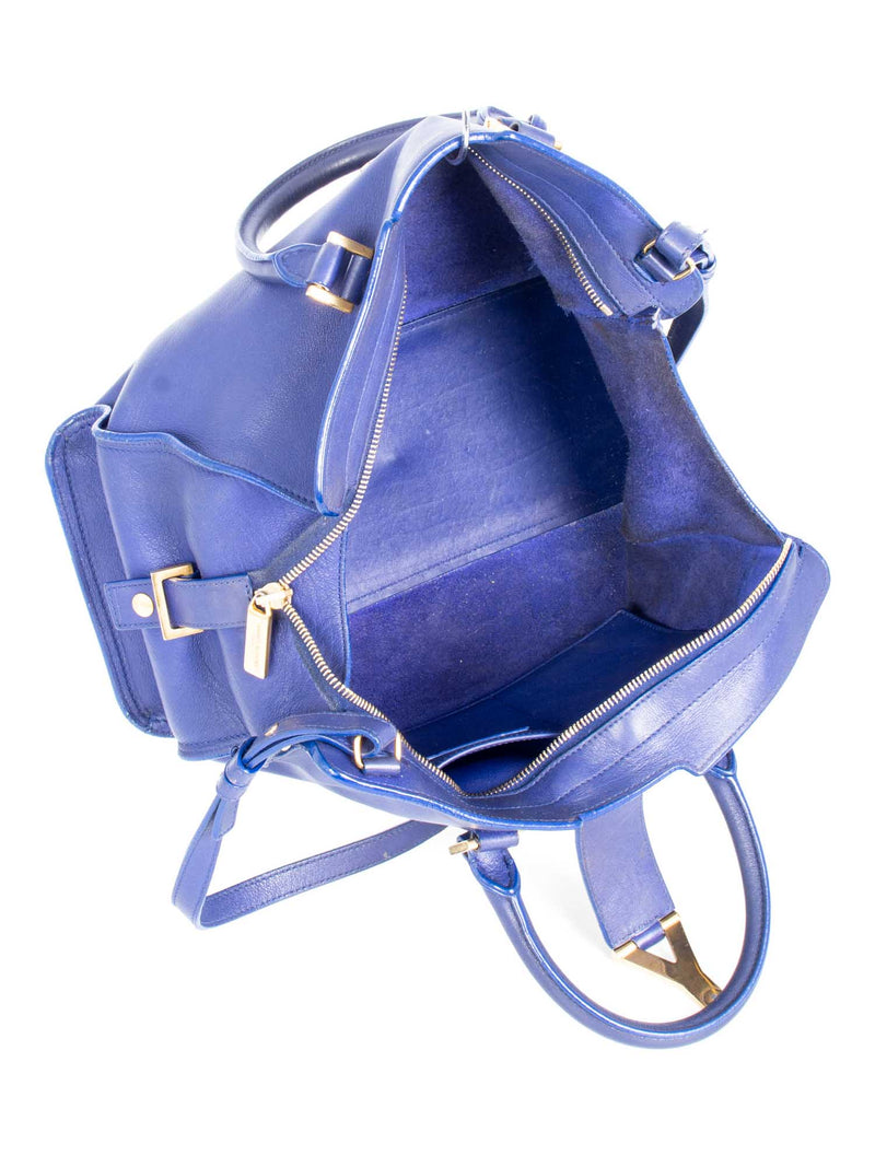 Saint Laurent Y Logo Leather Mini Shoulder Bag Royal Blue-designer resale