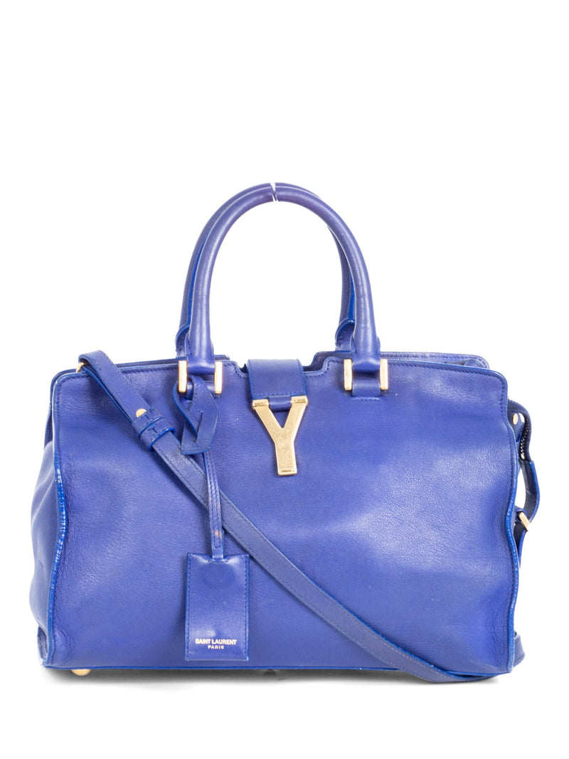 Saint Laurent Y Logo Leather Mini Shoulder Bag Royal Blue-designer resale