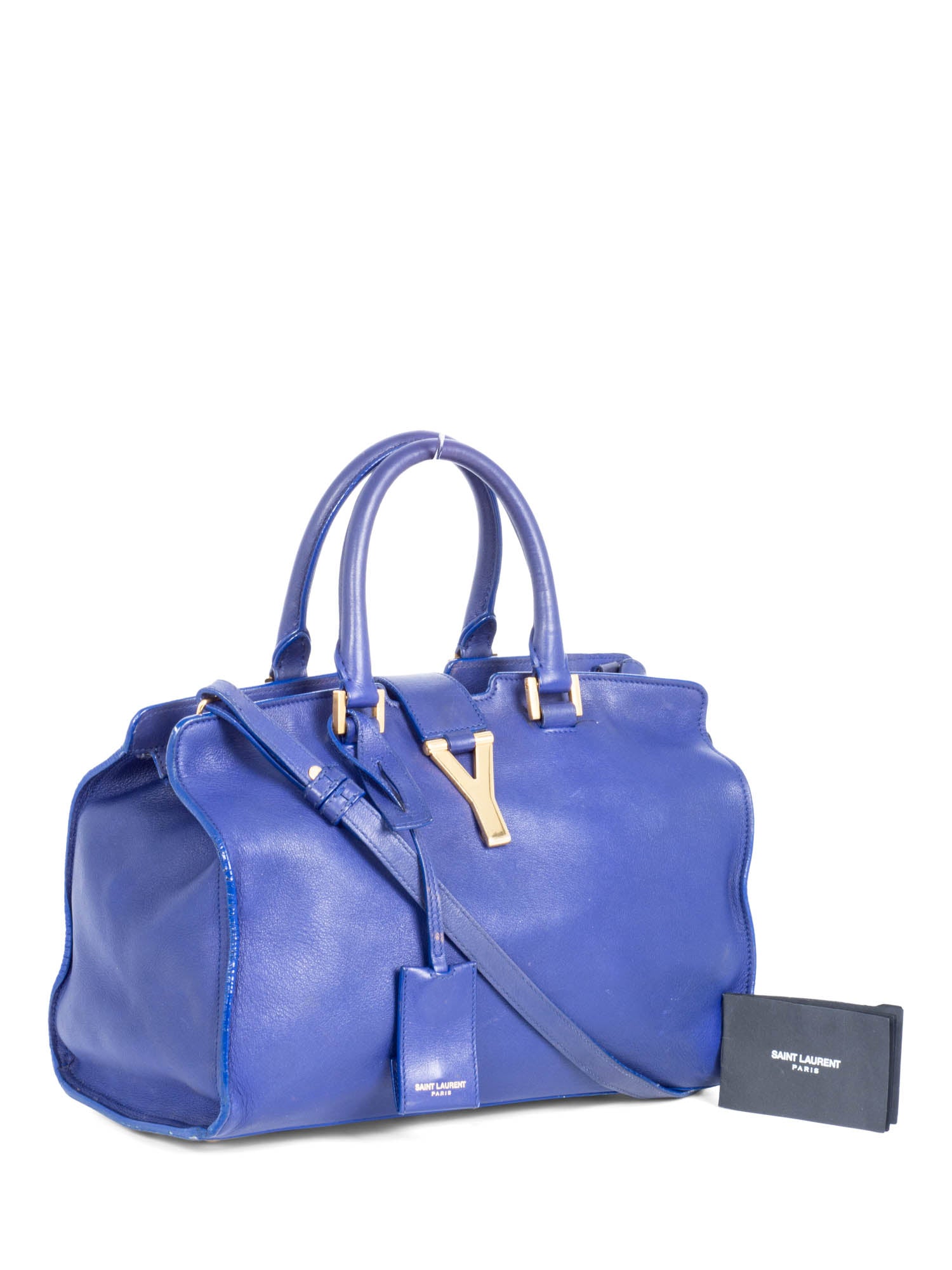Saint Laurent Y Logo Leather Mini Shoulder Bag Royal Blue-designer resale