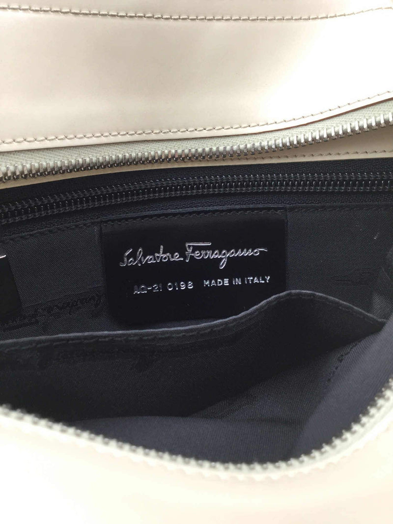 Salvatore Ferragamo Canvas Top Handle Bag Orange-designer resale
