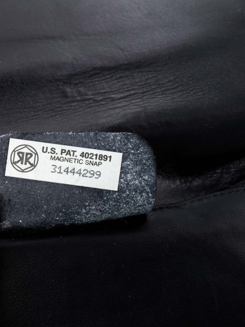 Salvatore Ferragamo Leather Flap Bag Black Red-designer resale