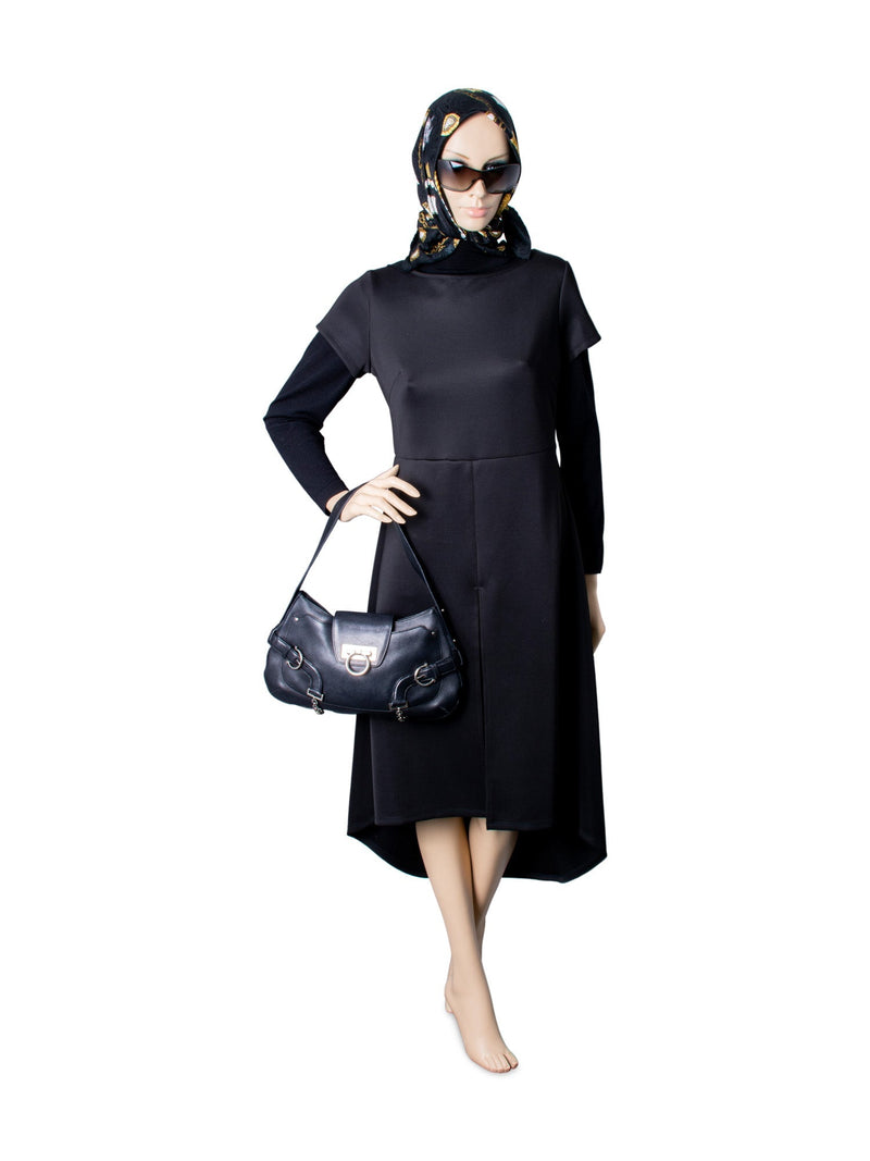 Salvatore Ferragamo Leather Gancini Hobo Bag Black-designer resale