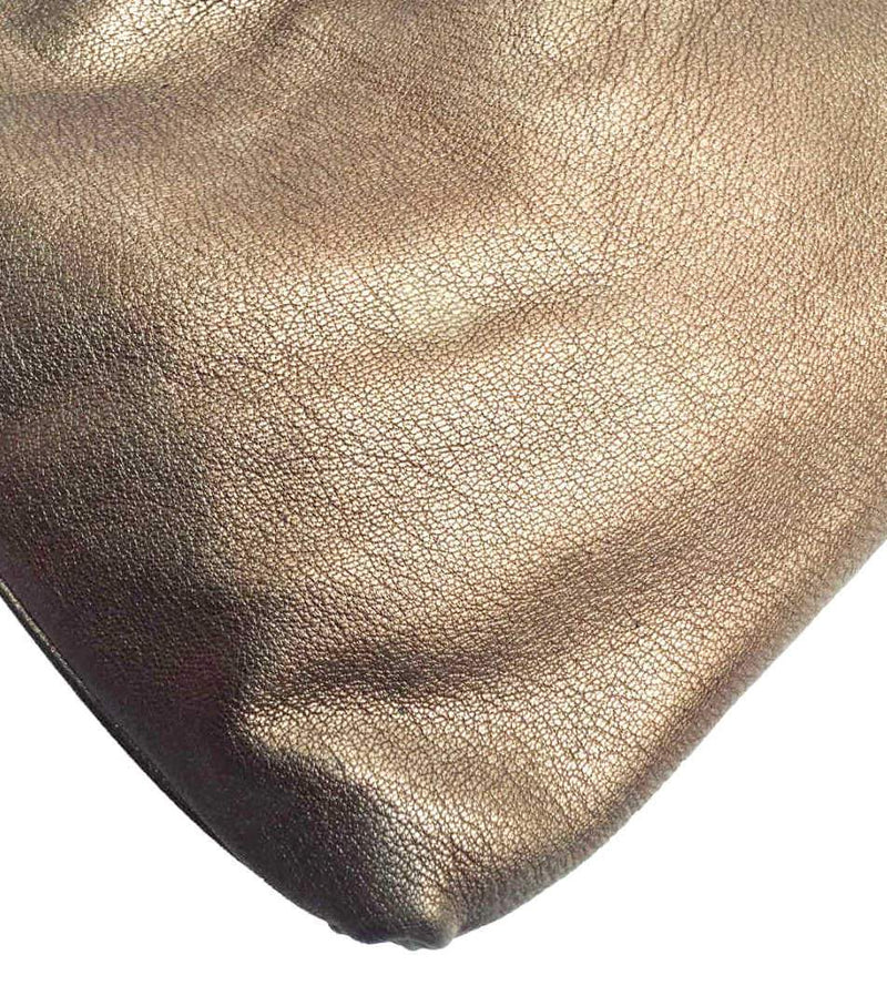 Salvatore Ferragamo Leather Gancini Messenger Bag Taupe-designer resale