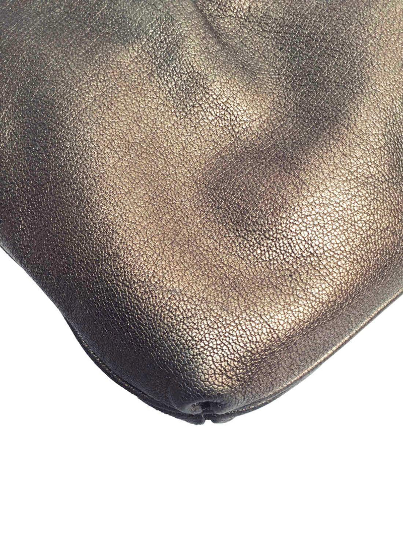 Salvatore Ferragamo Leather Gancini Messenger Bag Taupe-designer resale