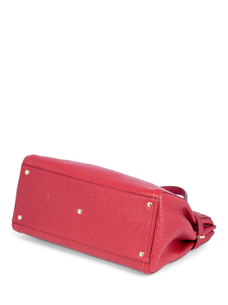 Salvatore Ferragamo Leather Gancini Shoulder Bag Red-designer resale