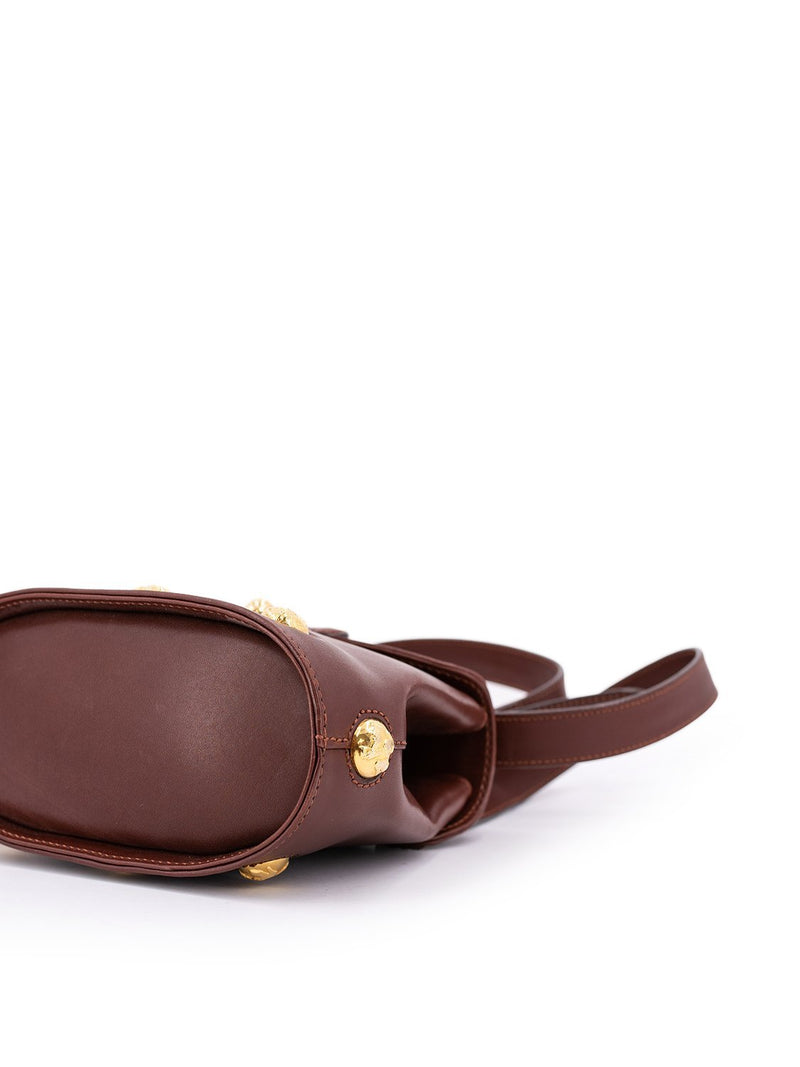 Salvatore Ferragamo Leather Mini Messenger Bag Brown-designer resale