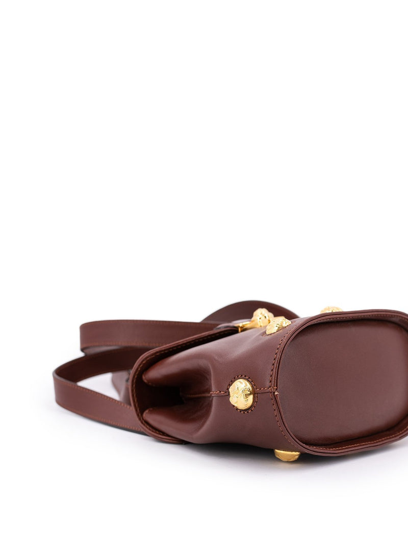 Salvatore Ferragamo Leather Mini Messenger Bag Brown-designer resale